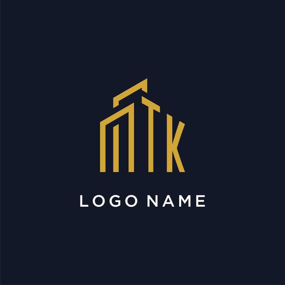 TK initial monogram with building logo design 27135905 Vector Art at ...