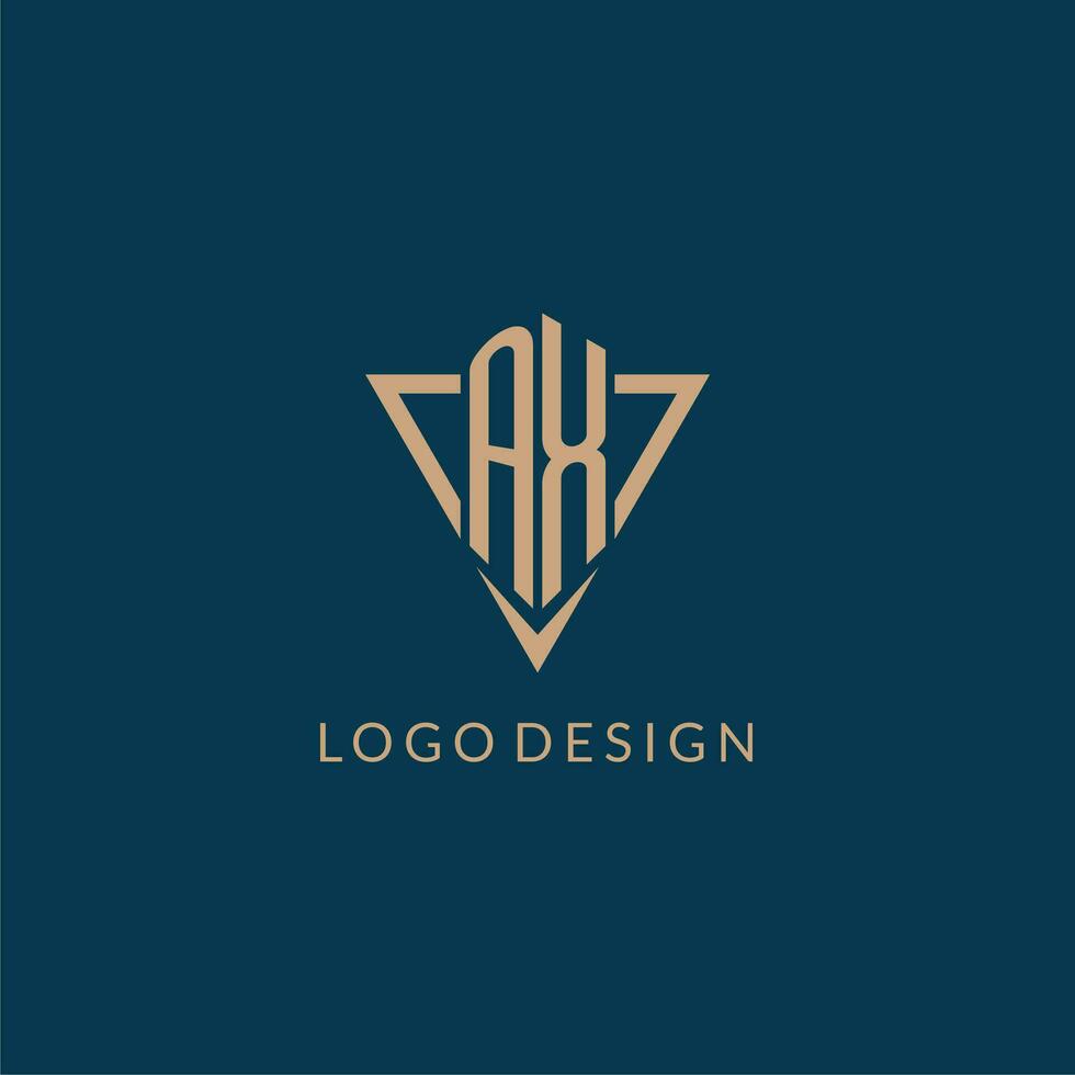 AX logo initials triangle shape style, creative logo design vector