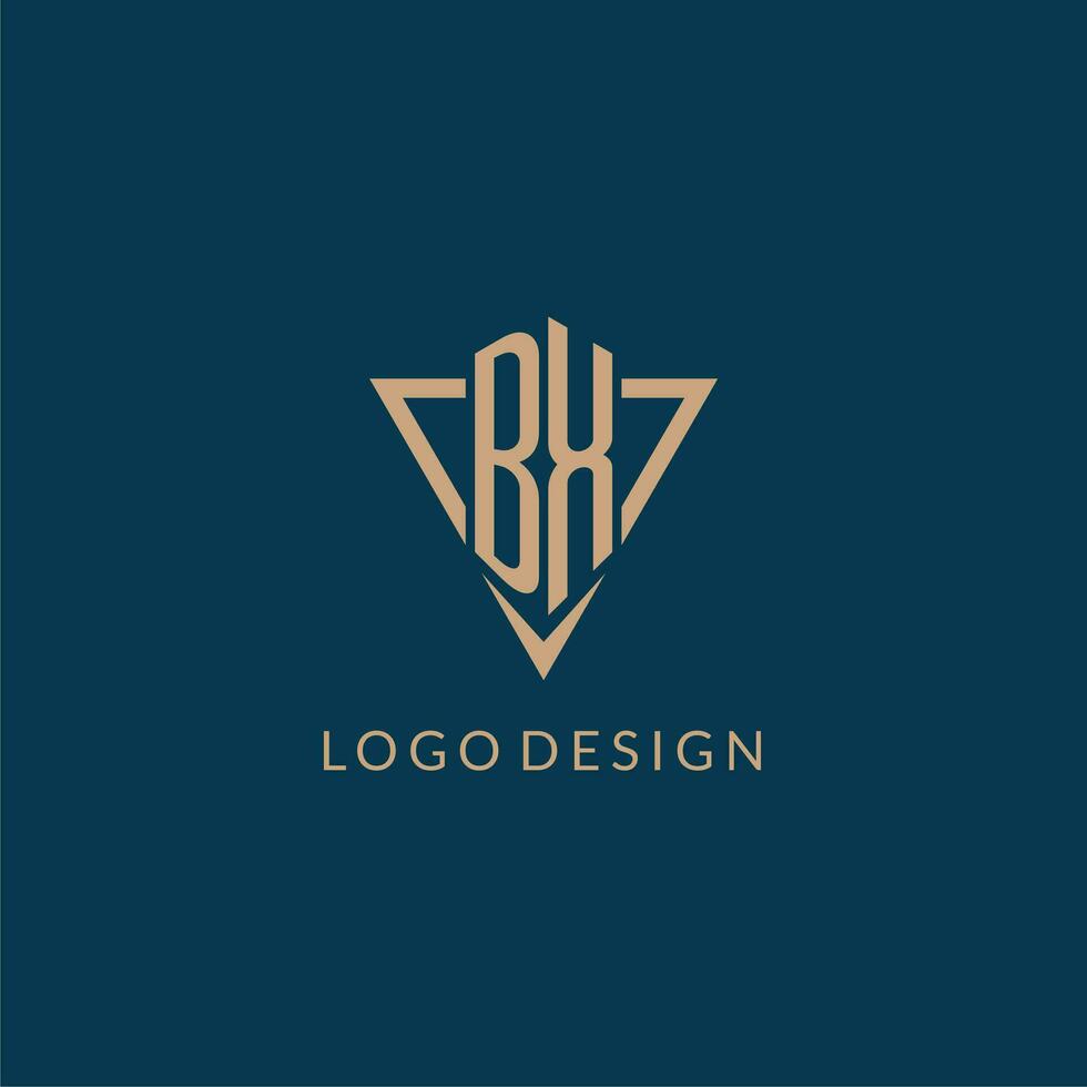 BX logo initials triangle shape style, creative logo design vector