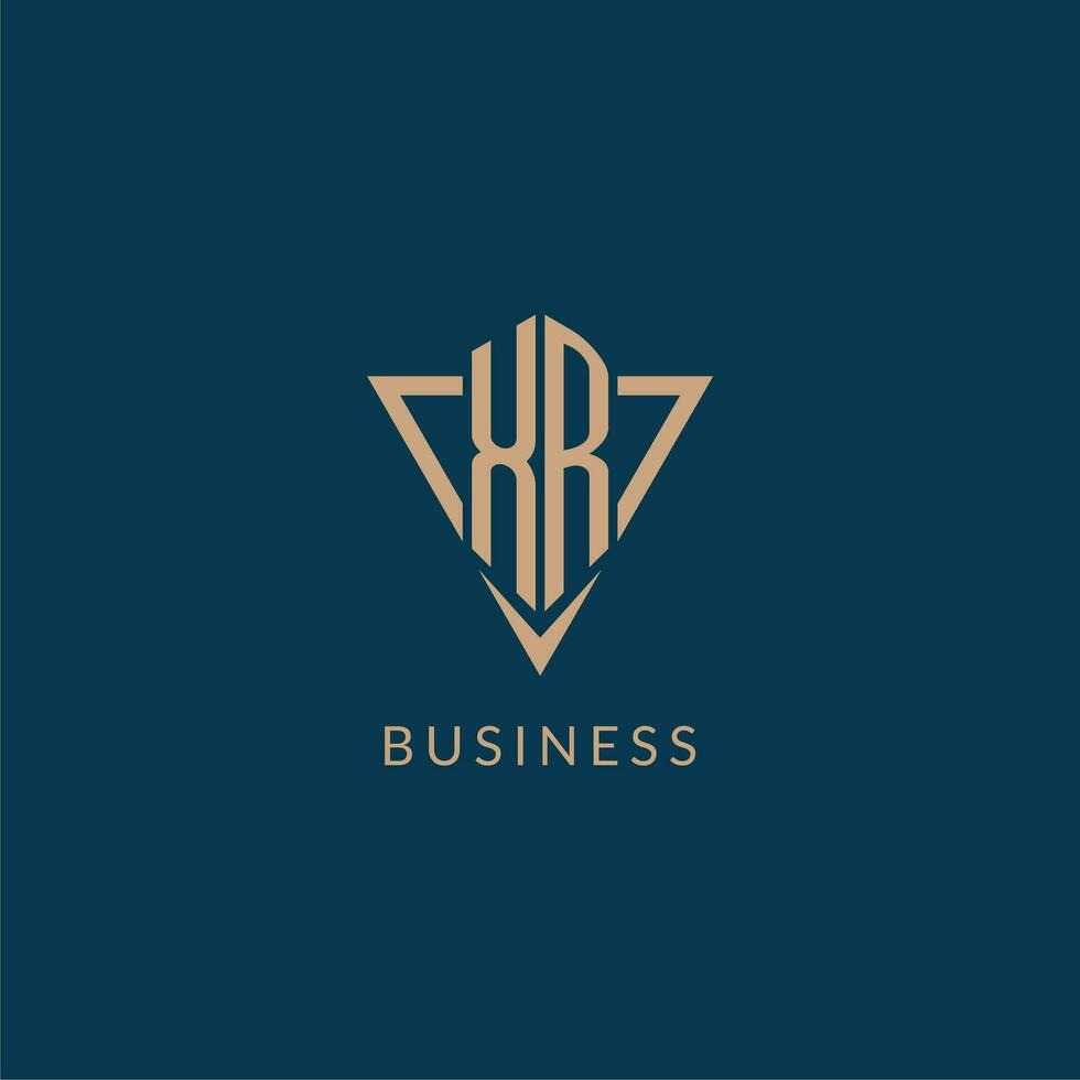 XR logo initials triangle shape style, creative logo design vector