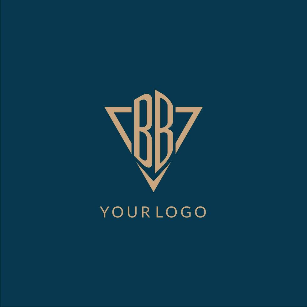 BB logo initials triangle shape style, creative logo design vector