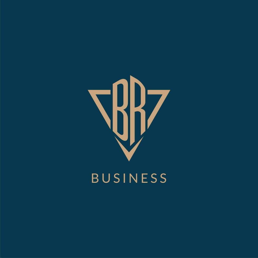 BR logo initials triangle shape style, creative logo design vector