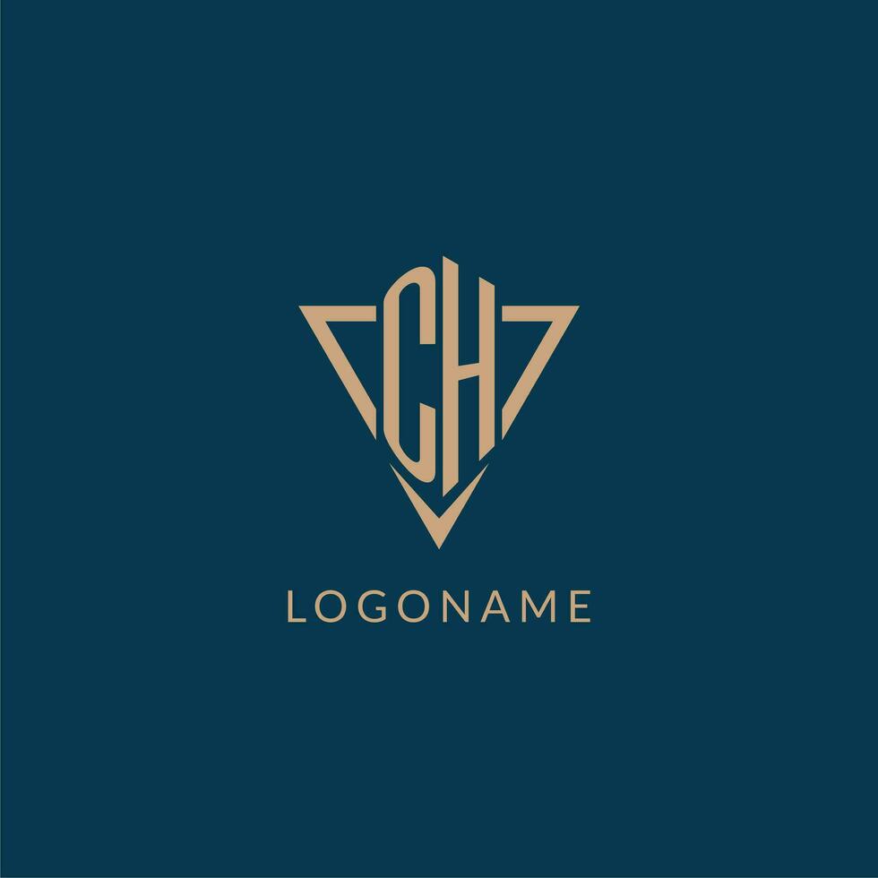 CH logo initials triangle shape style, creative logo design vector