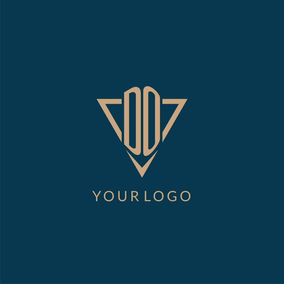DO logo initials triangle shape style, creative logo design vector