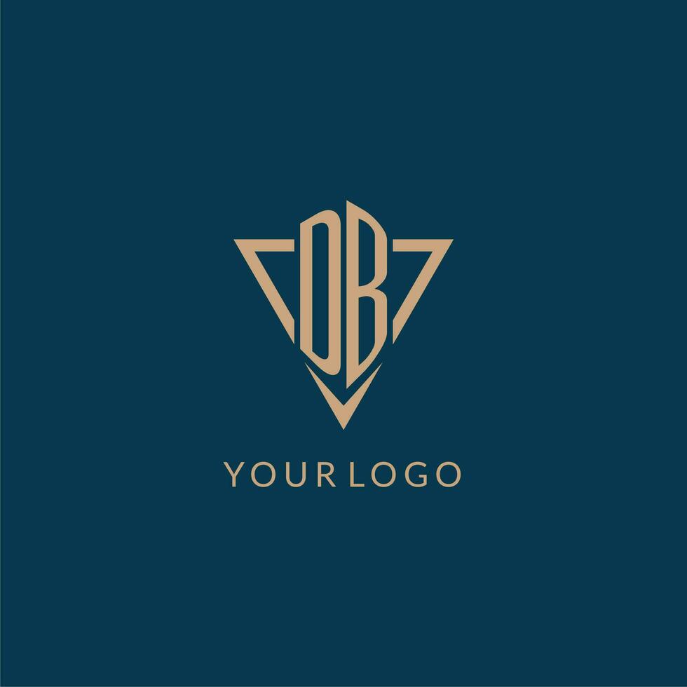 DB logo initials triangle shape style, creative logo design vector