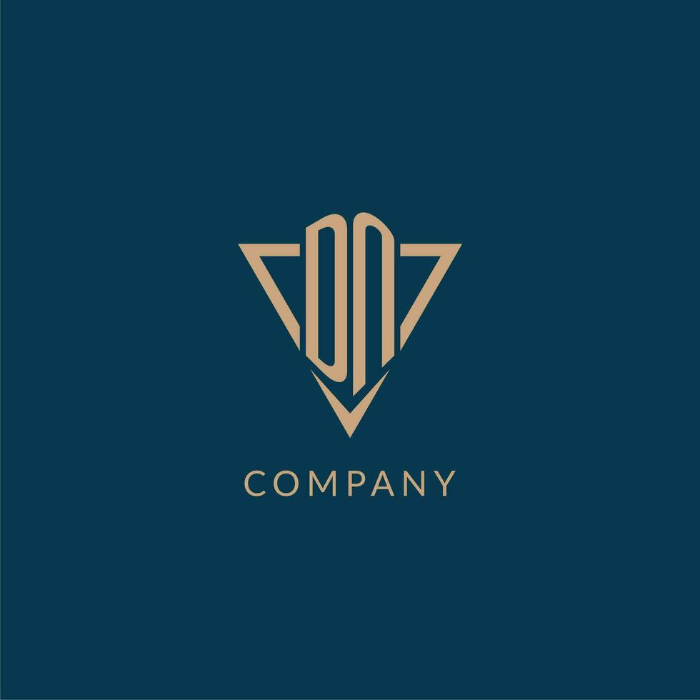 DN logo initials triangle shape style, creative logo design vector