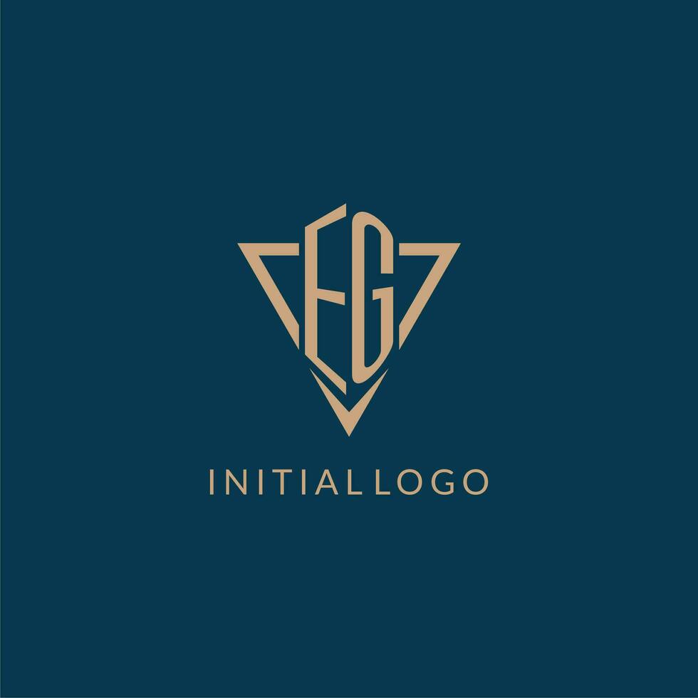EG logo initials triangle shape style, creative logo design vector