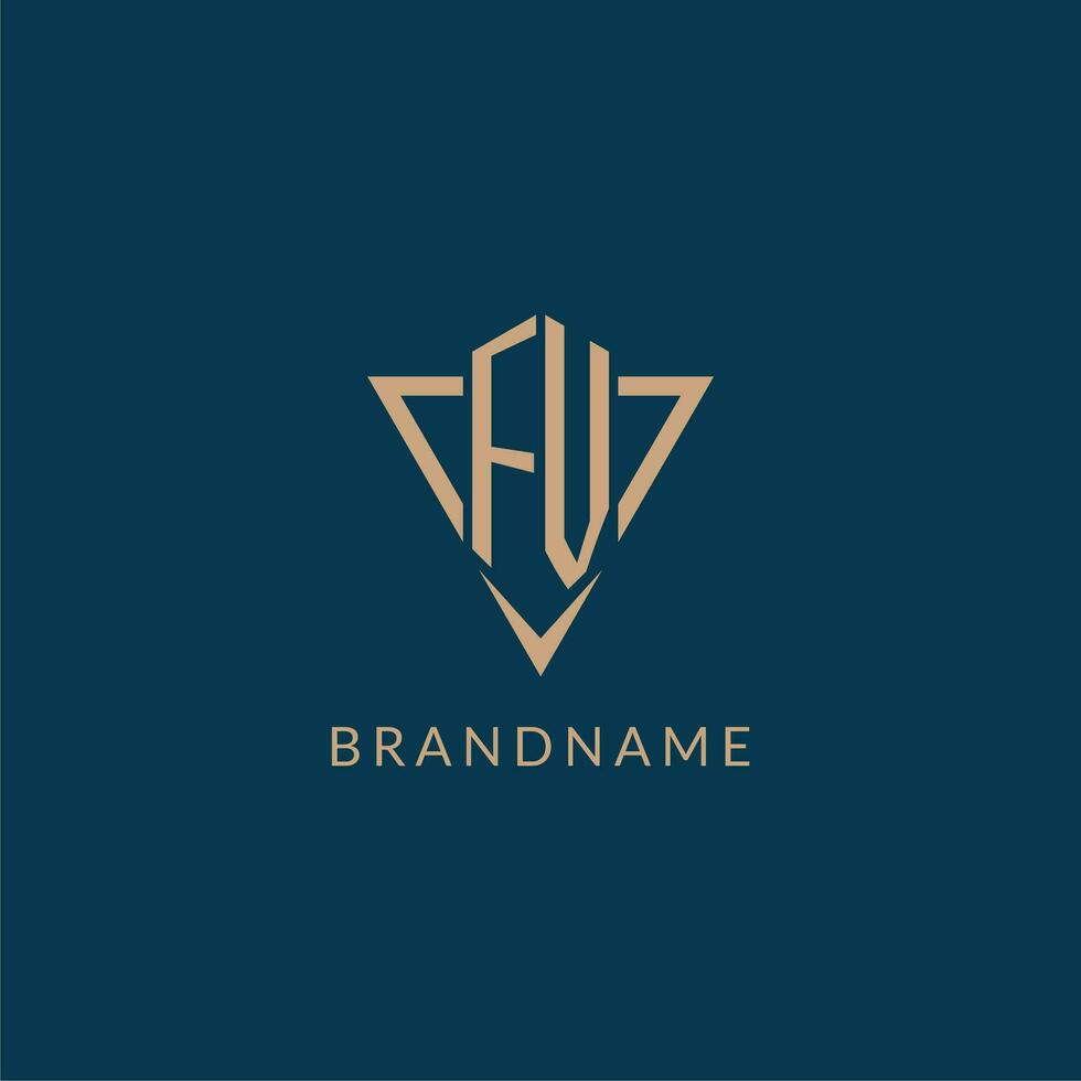 FV logo initials triangle shape style, creative logo design vector