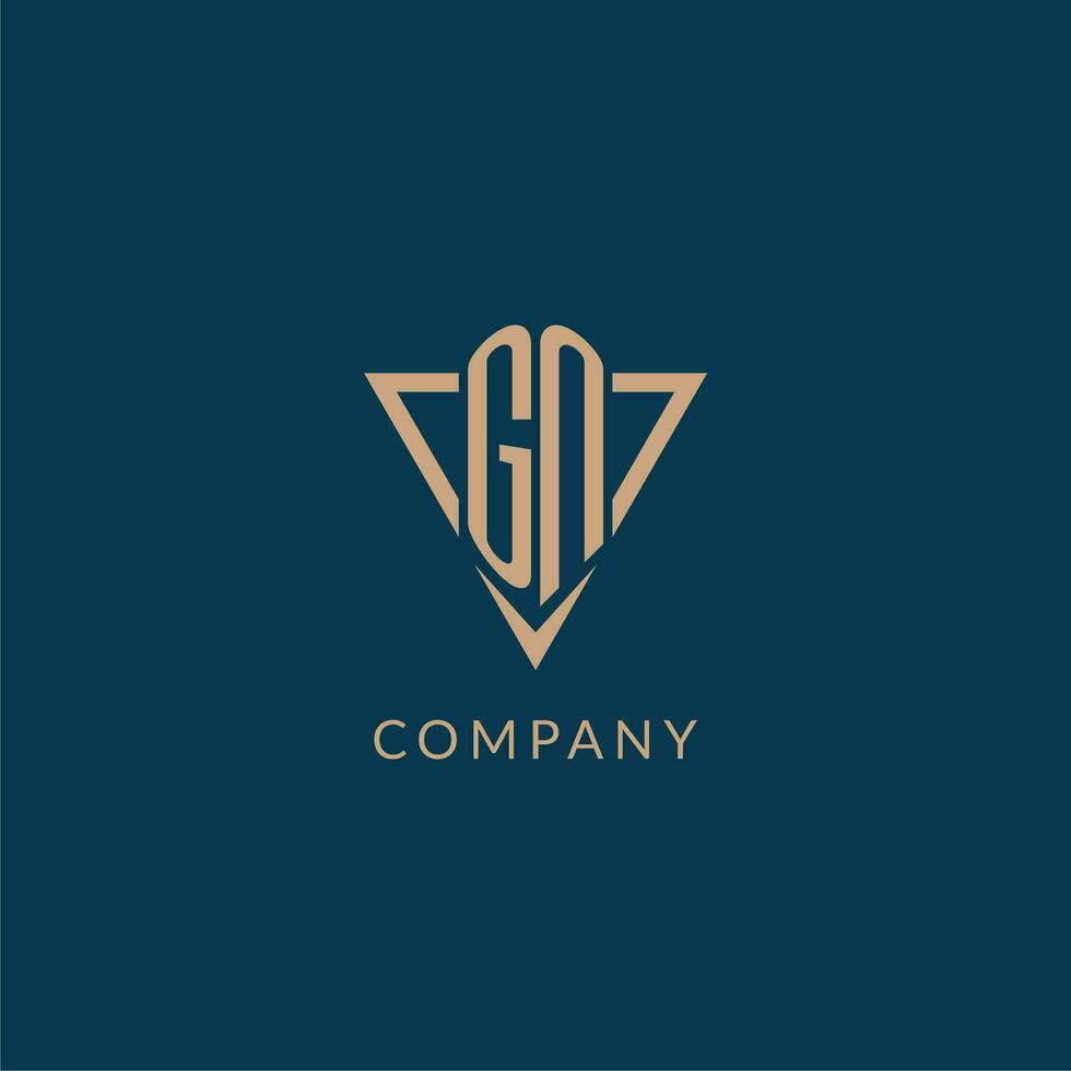 GN logo initials triangle shape style, creative logo design vector