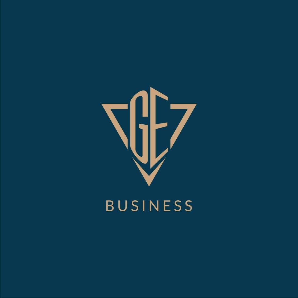 GE logo initials triangle shape style, creative logo design vector