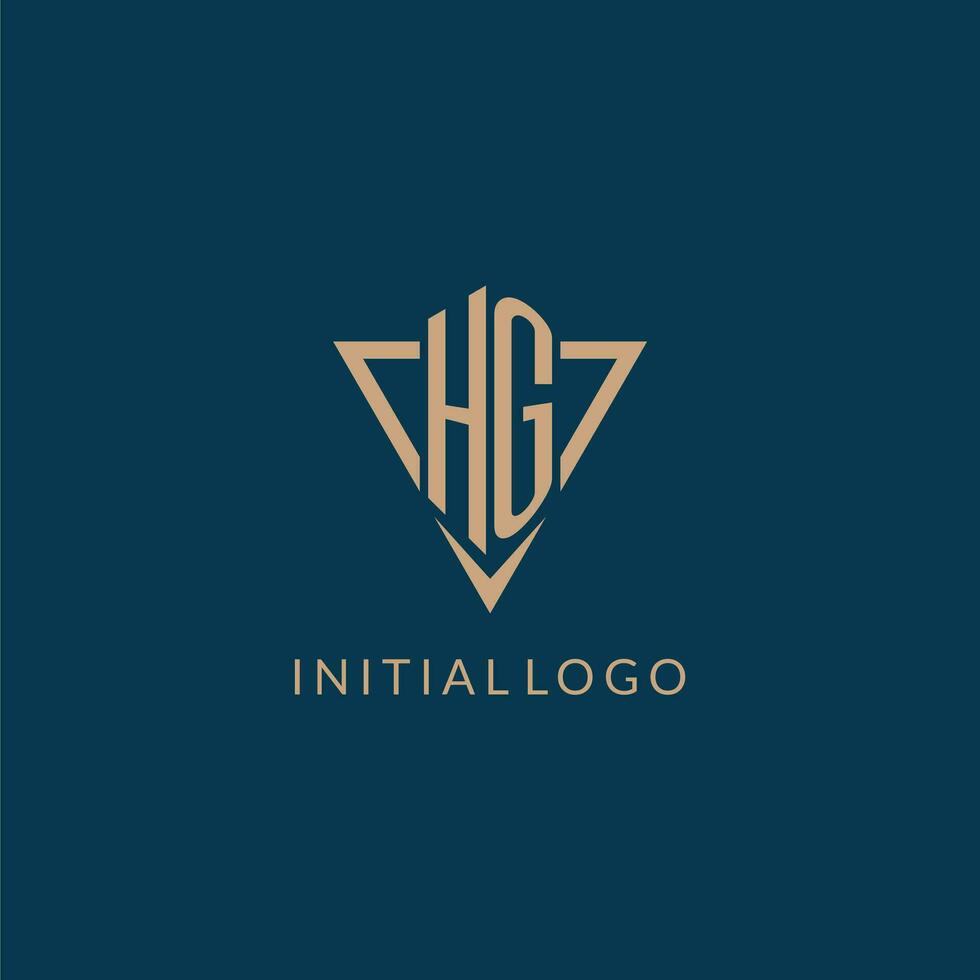 HG logo initials triangle shape style, creative logo design vector