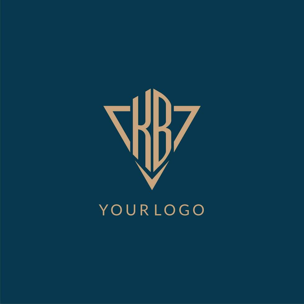 KB logo initials triangle shape style, creative logo design vector