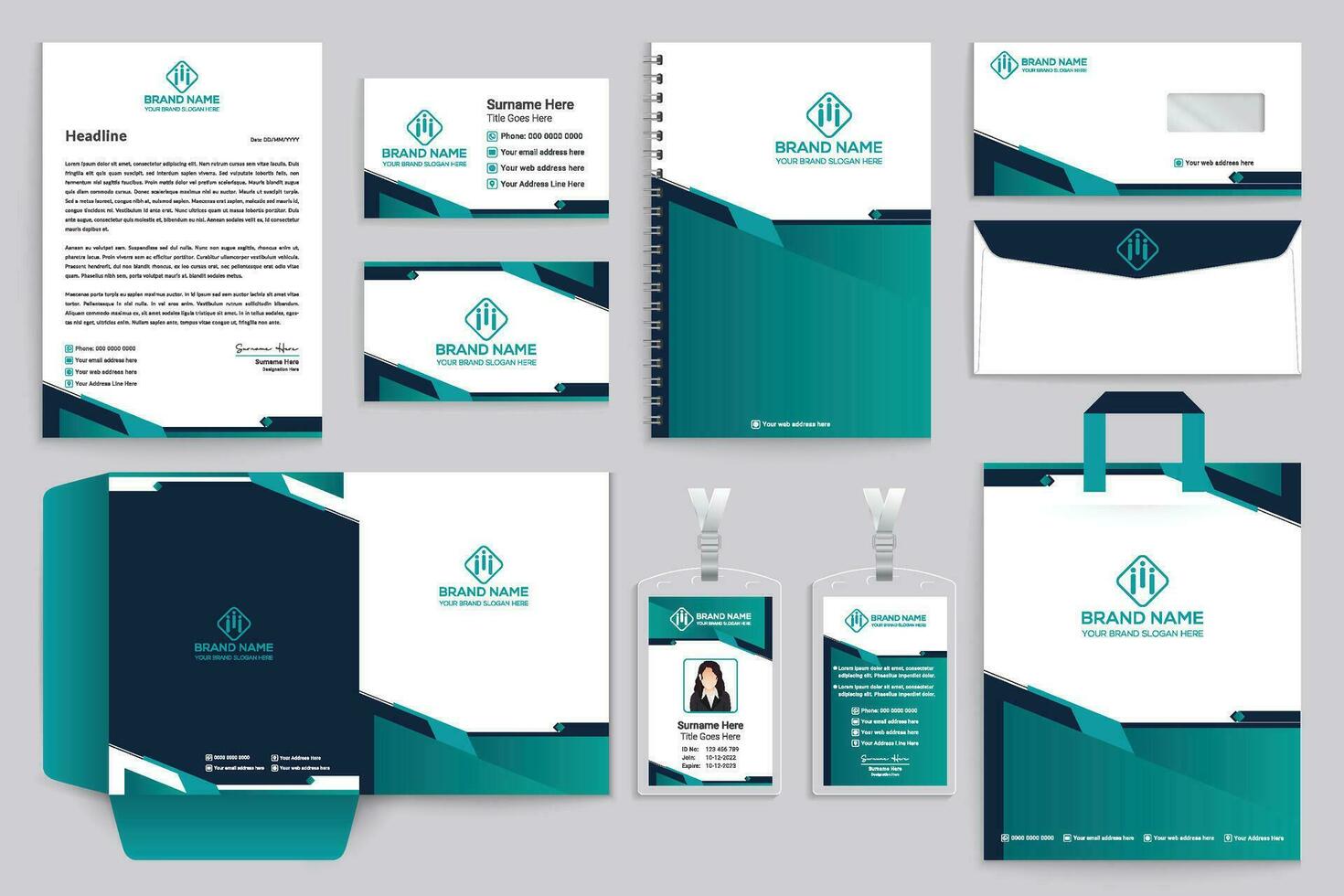 Modern professional stationery design vector