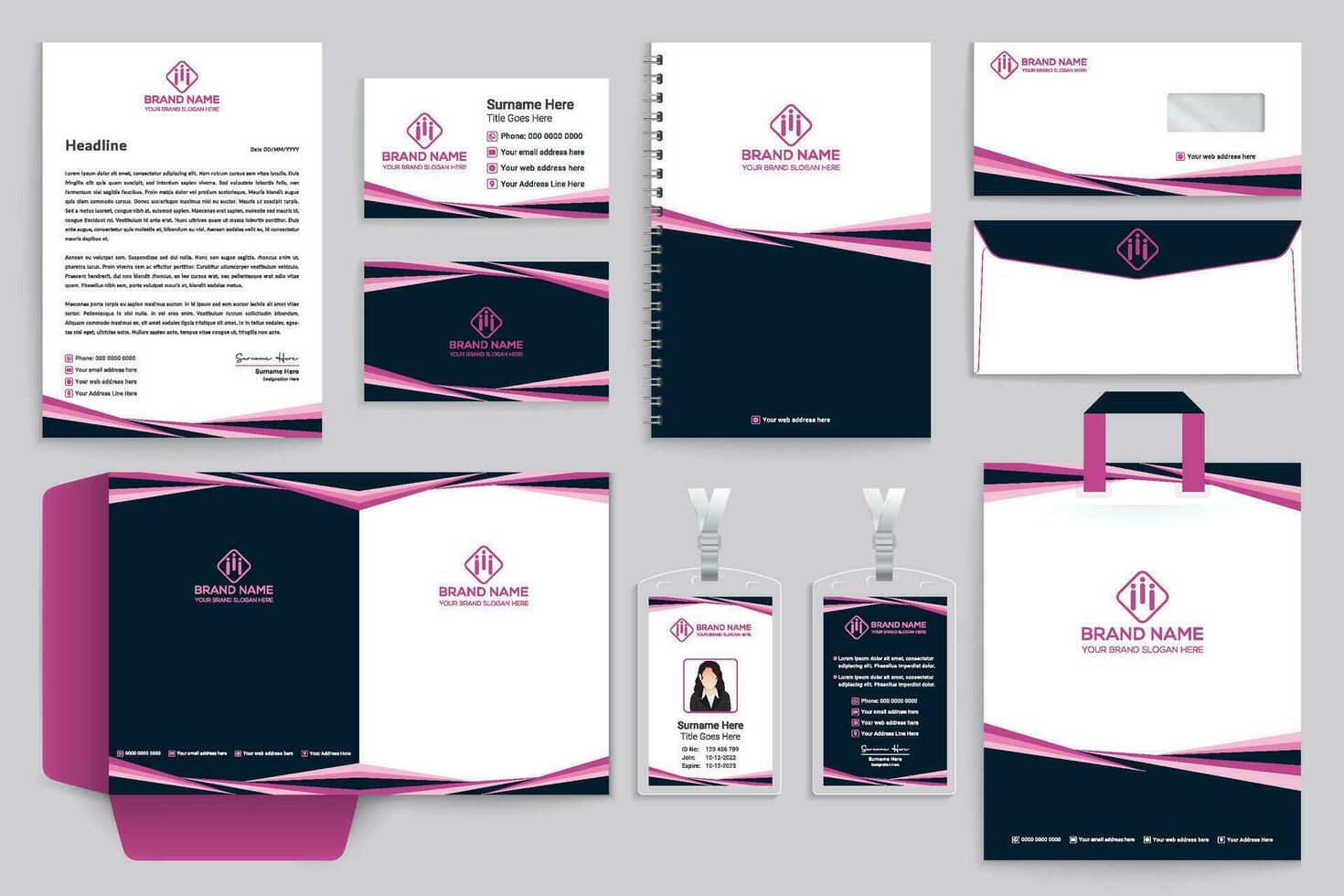 Corporate stationery template design template vector