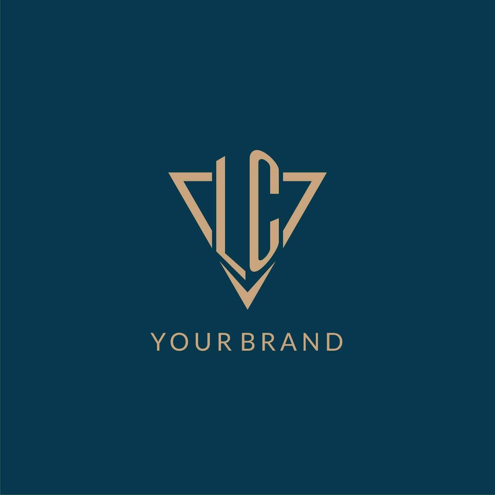 LC logo initials triangle shape style, creative logo design vector