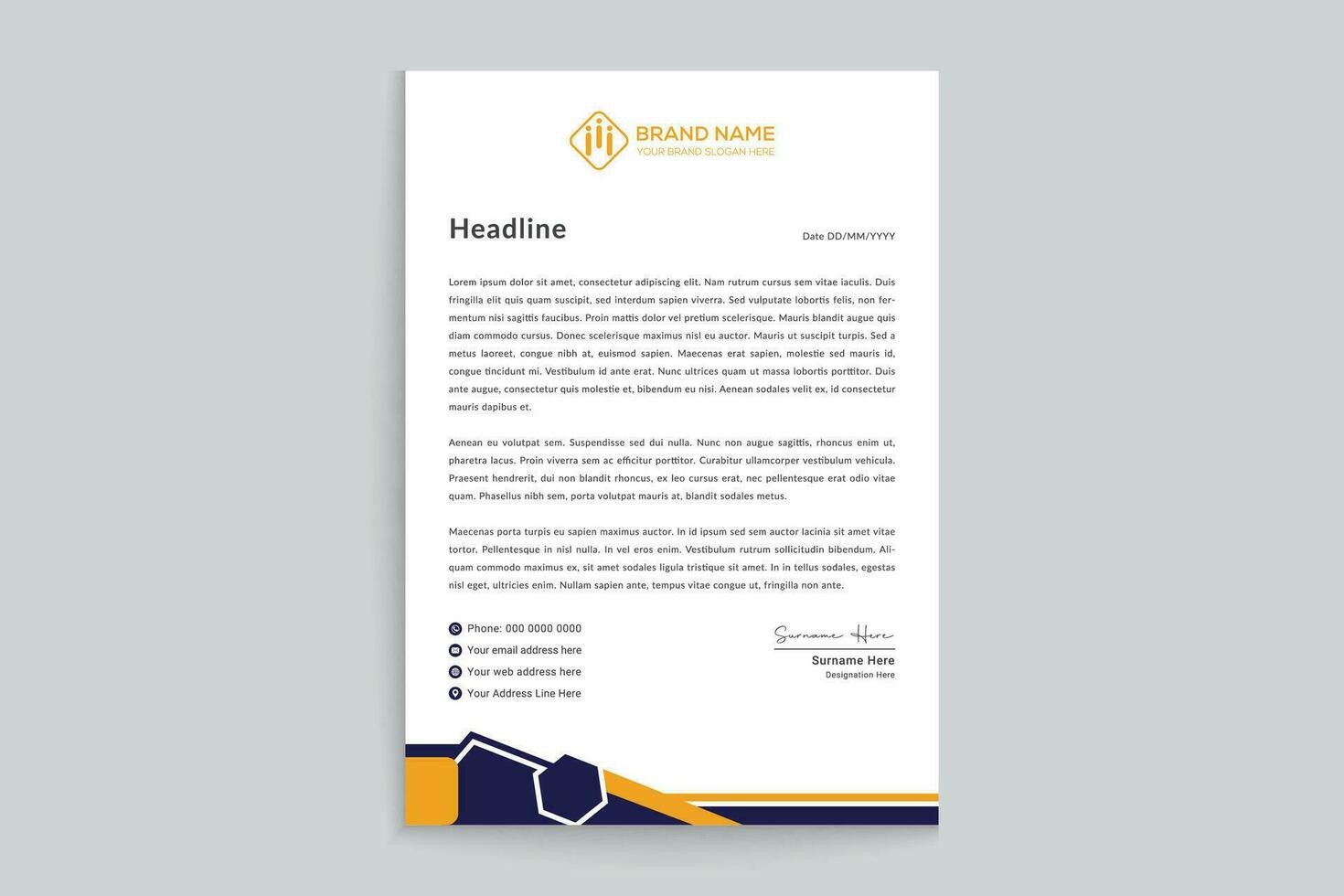 Stylish letterhead template vector