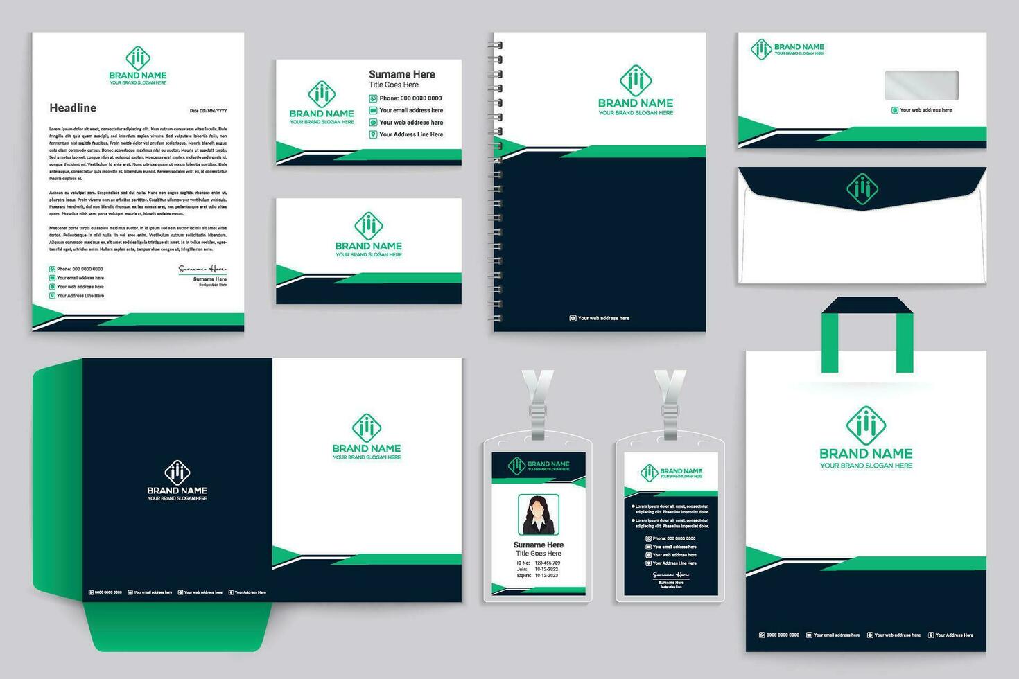 Modern professional stationery design vector