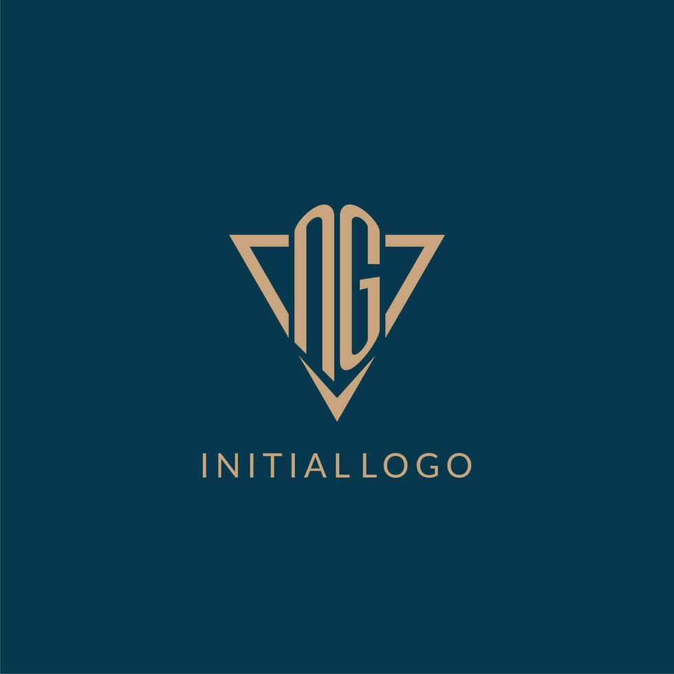 NG logo initials triangle shape style, creative logo design vector