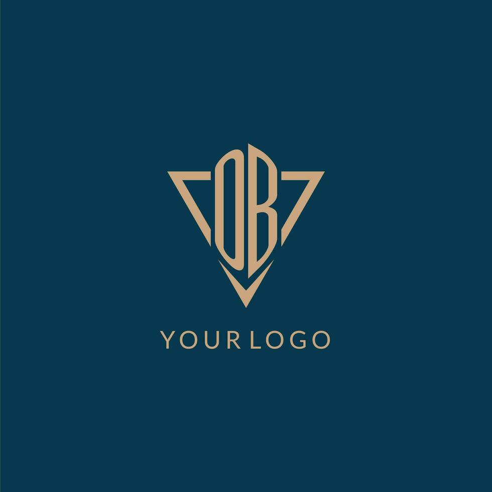 OB logo initials triangle shape style, creative logo design vector