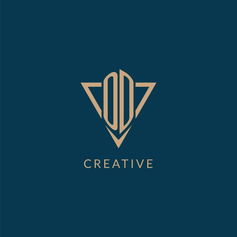 OD logo initials triangle shape style, creative logo design vector