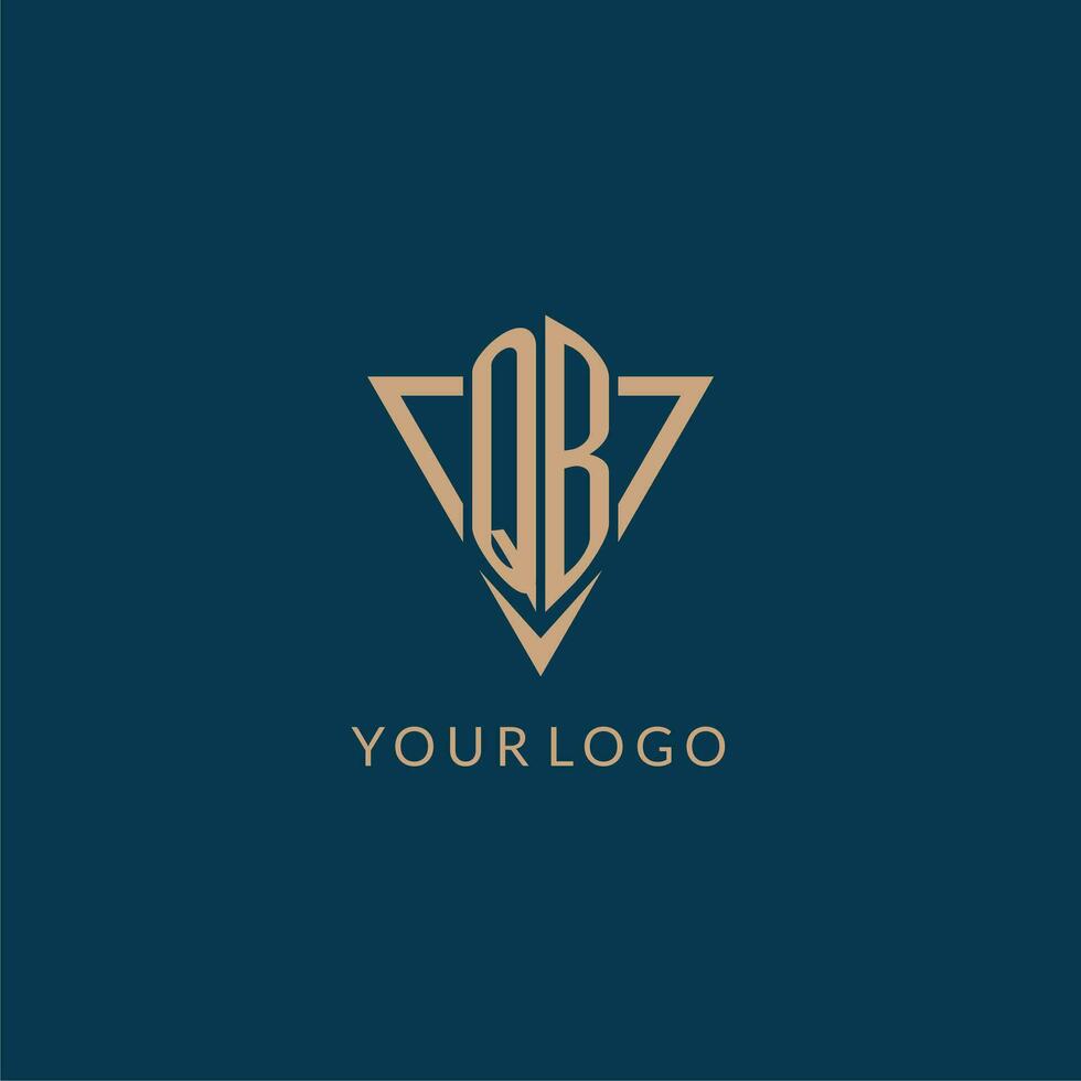 QB logo initials triangle shape style, creative logo design vector