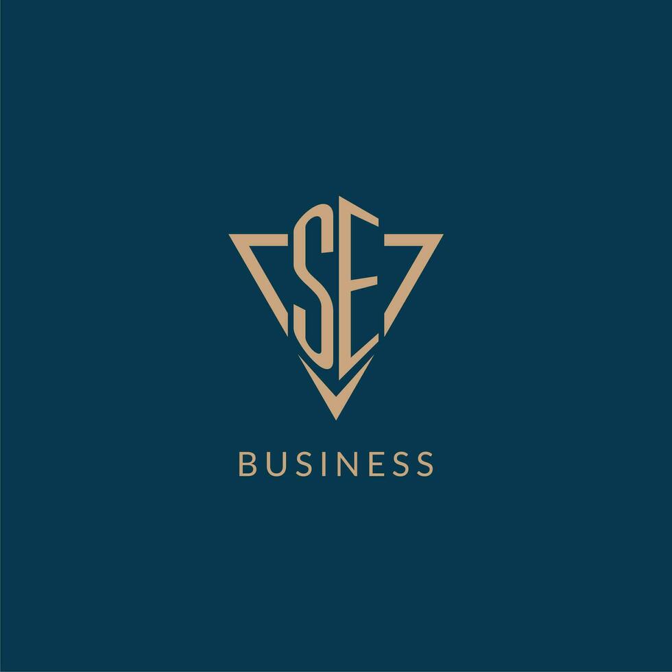 SE logo initials triangle shape style, creative logo design vector