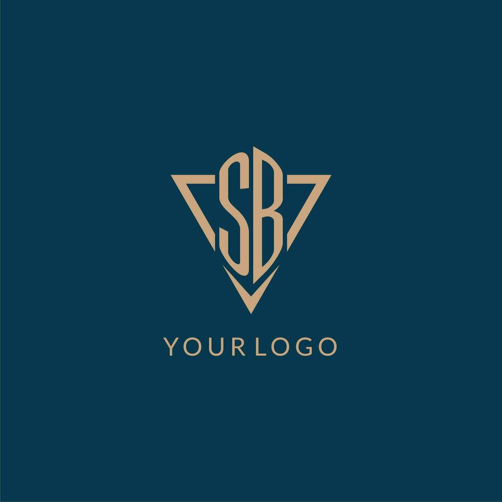 SB logo initials triangle shape style, creative logo design vector
