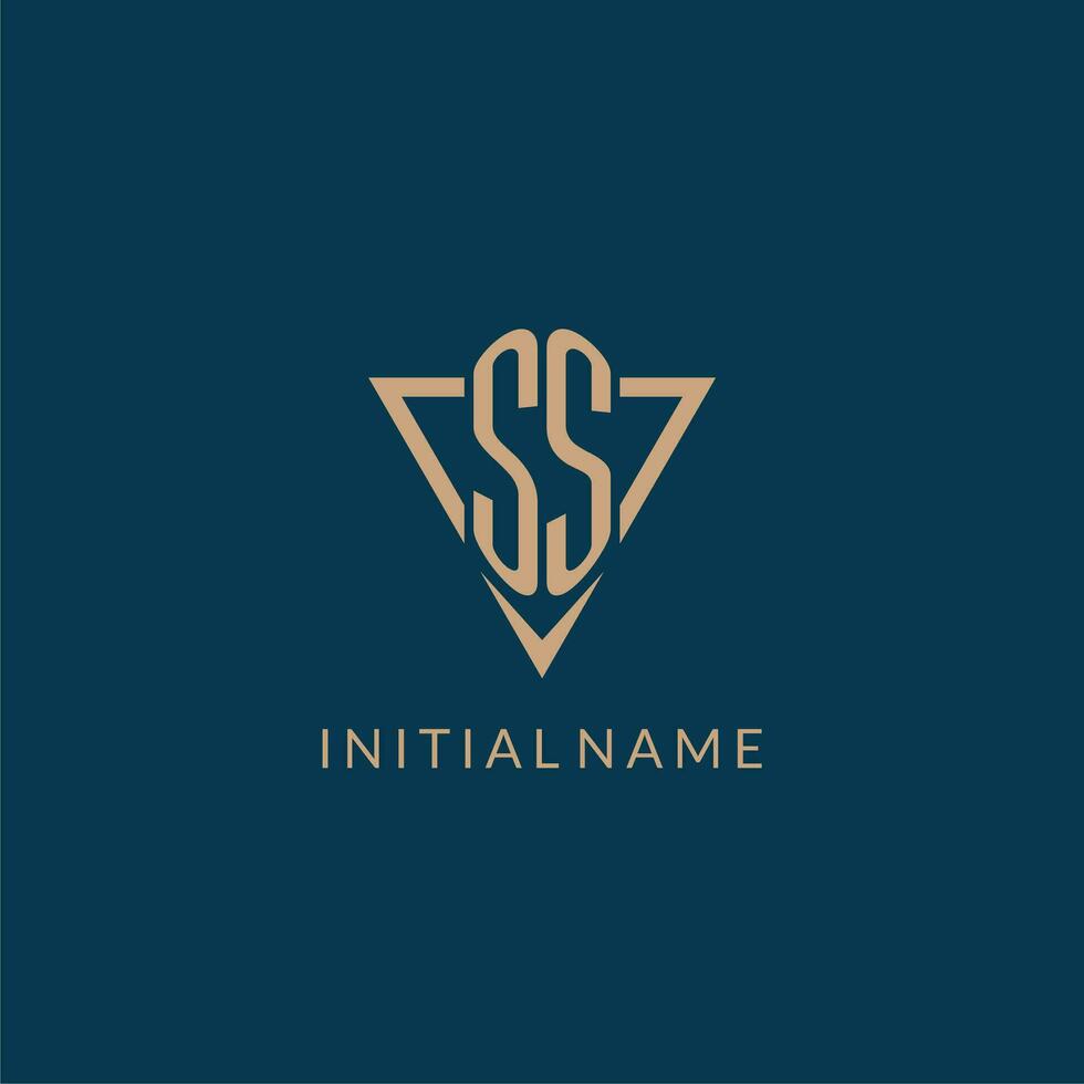 SS logo initials triangle shape style, creative logo design vector