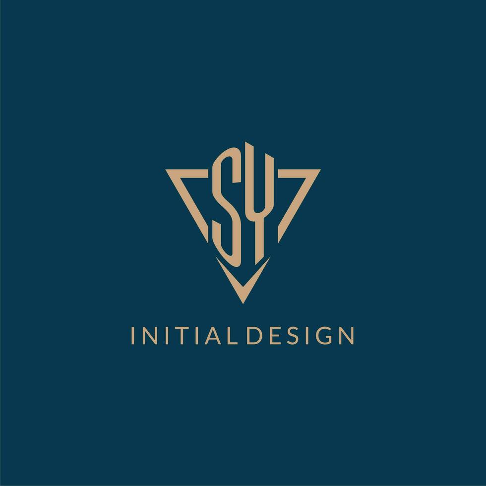 SY logo initials triangle shape style, creative logo design vector