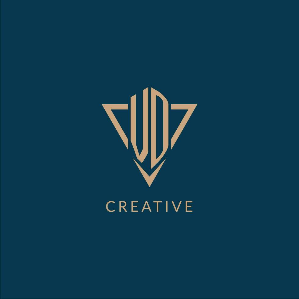 VD logo initials triangle shape style, creative logo design vector