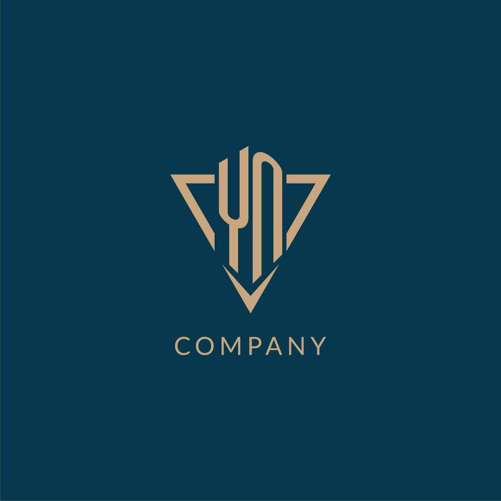 YN logo initials triangle shape style, creative logo design vector