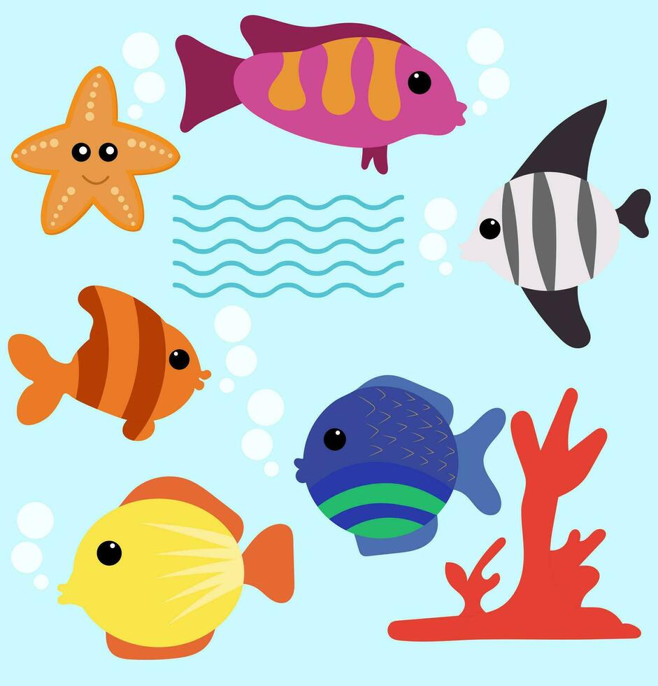 pescado vector dibujos animados icono.vector ilustración tropical pescado en blanco antecedentes.