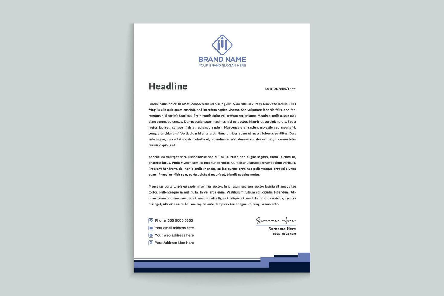 Clean style modern letterhead template vector