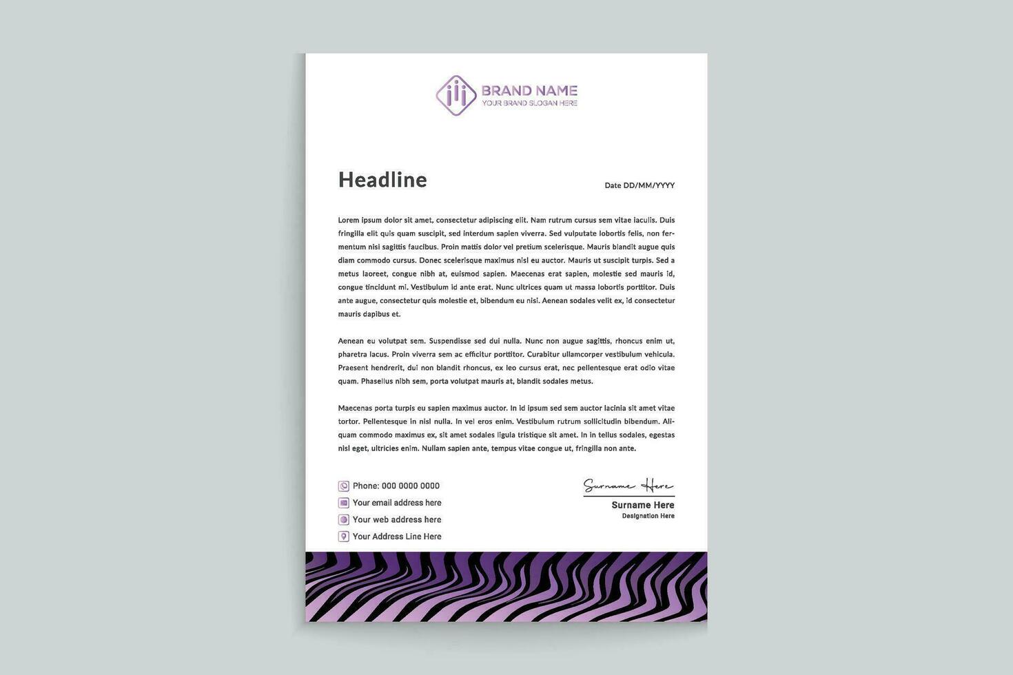 Clean style modern letterhead template vector