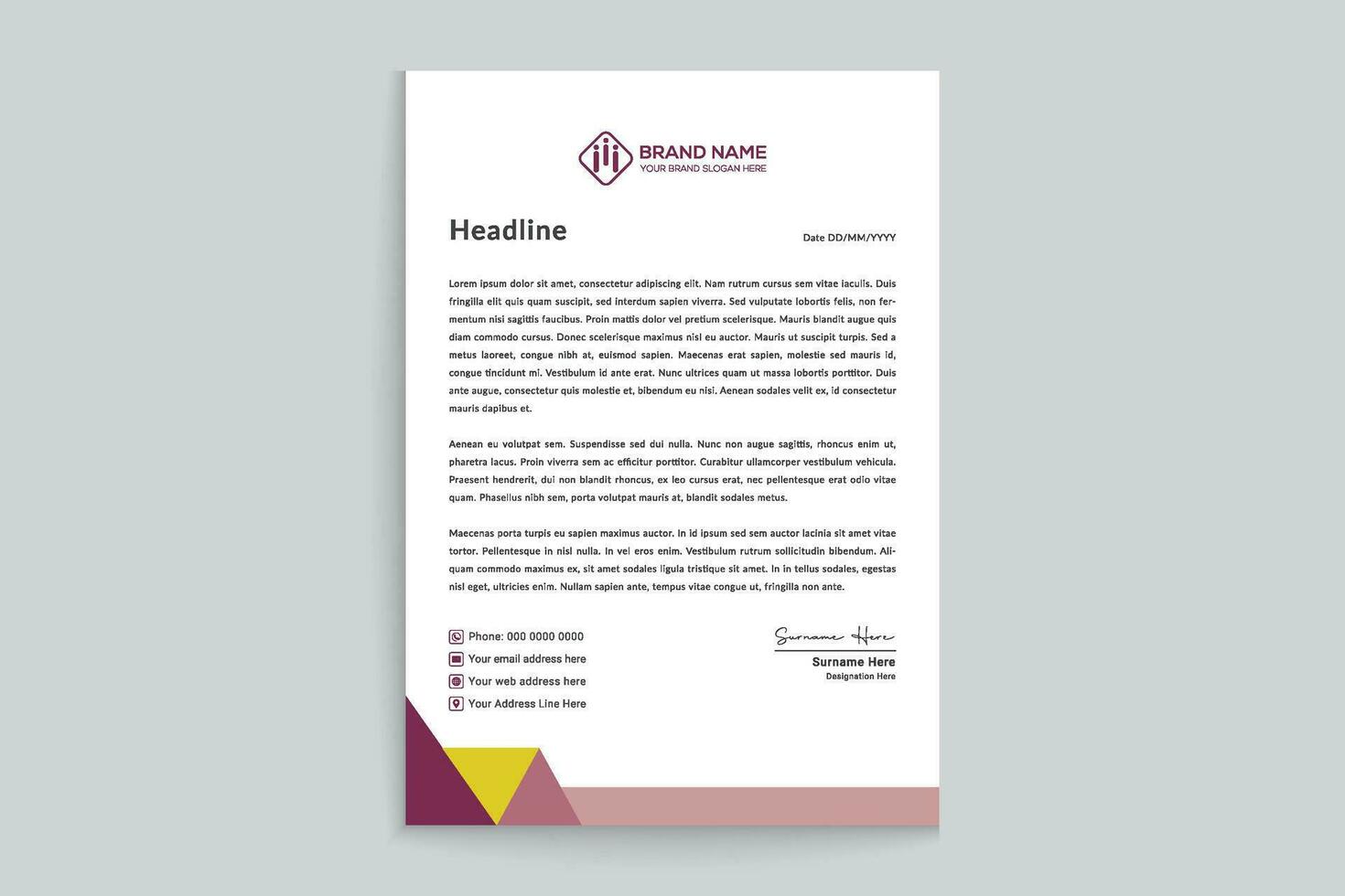 Creative and professional letterhead template vector