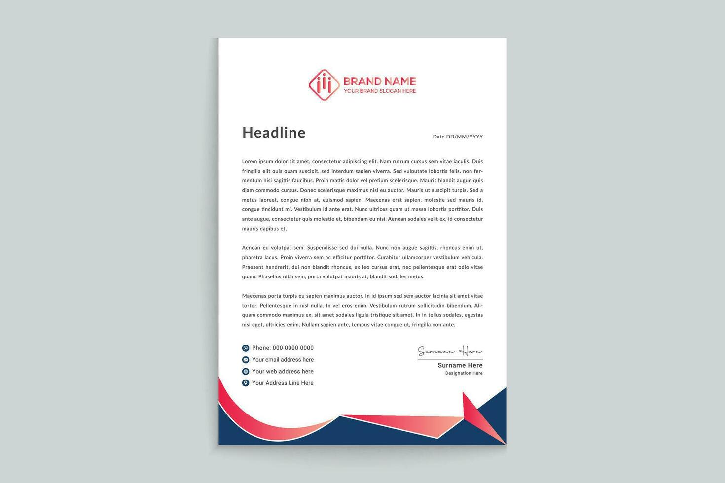 Simple letterhead template vector