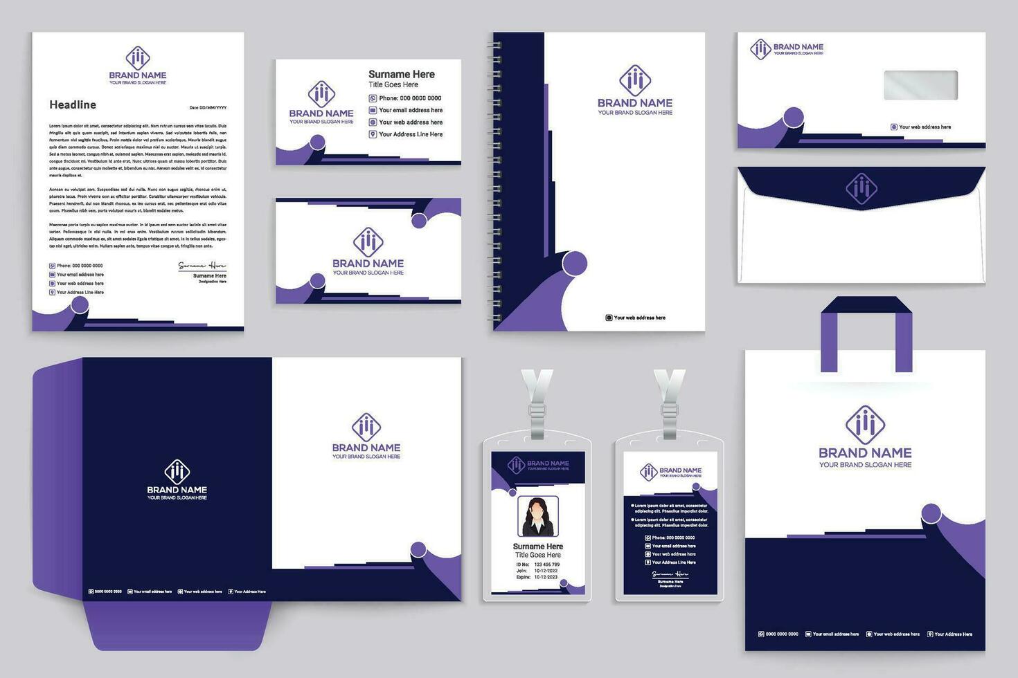 Modern professional stationery design vector