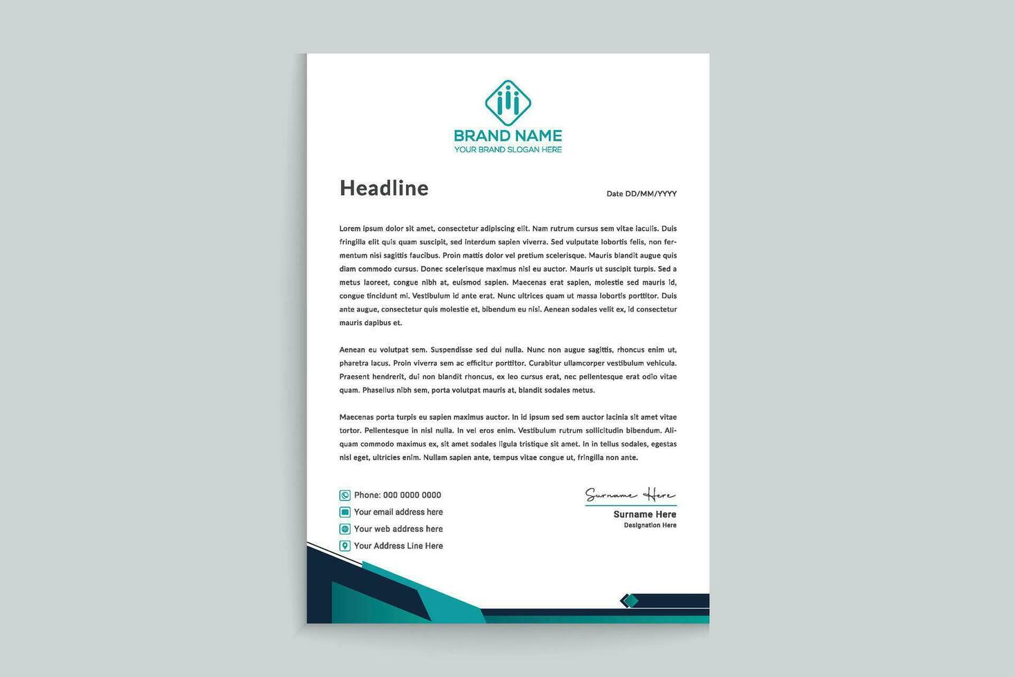 Set of modern letterhead design template vector