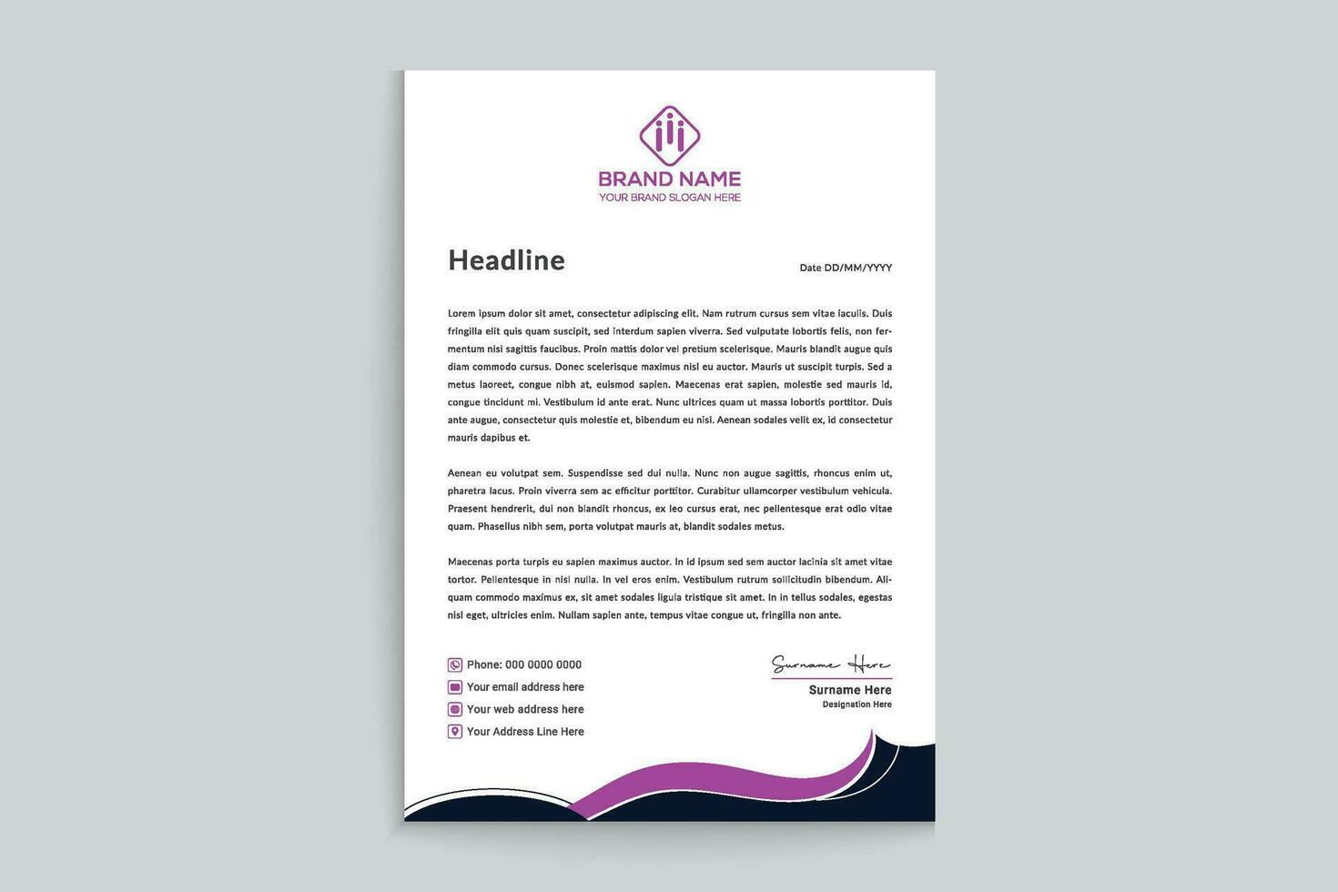 Set of modern letterhead design template vector
