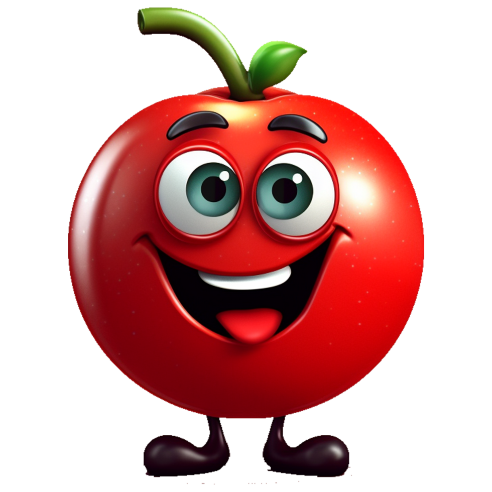 Cute Cartoon Tomato Character ai generated png