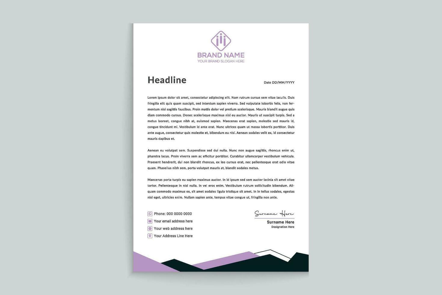 Clean style modern letterhead template vector