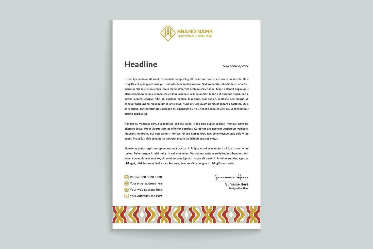 Clean corporate letterhead template vector