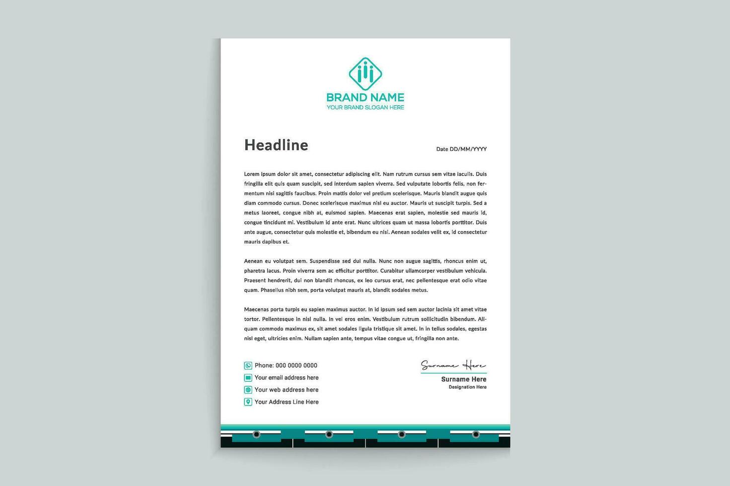 Professional letterhead mockup vector