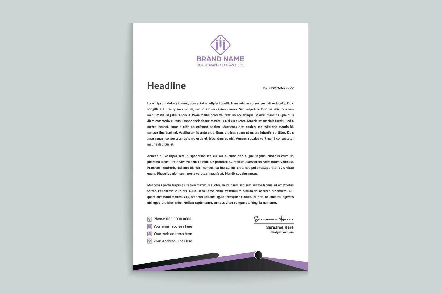 Clean style modern letterhead template vector