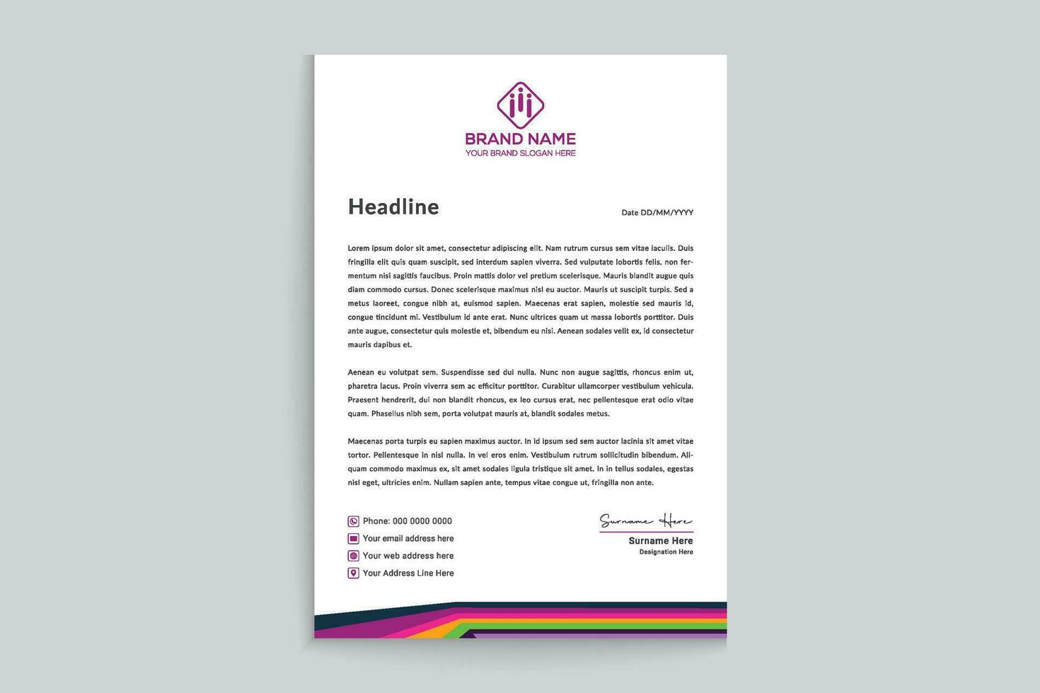 Modern professional letterhead design vector