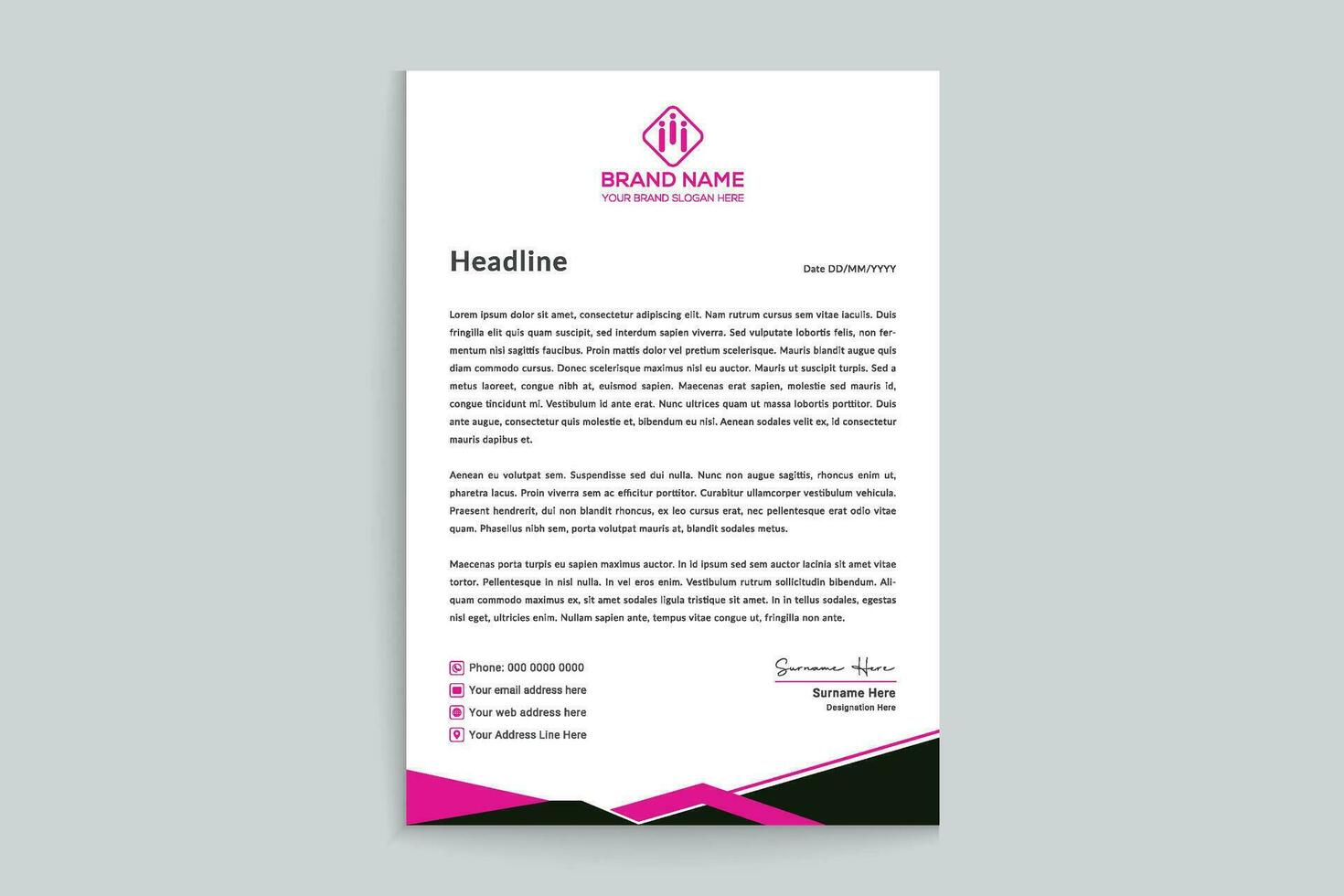 Clean professional letterhead template vector