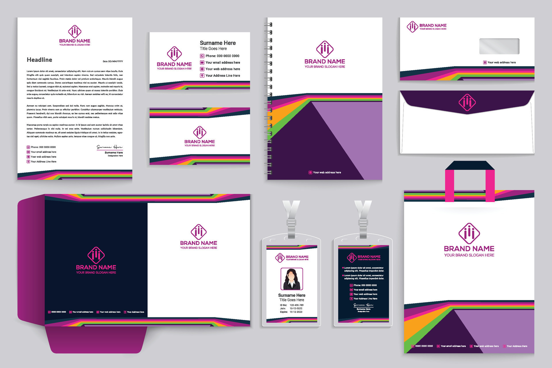 Corporate stationery template design template 27136932 Vector Art at