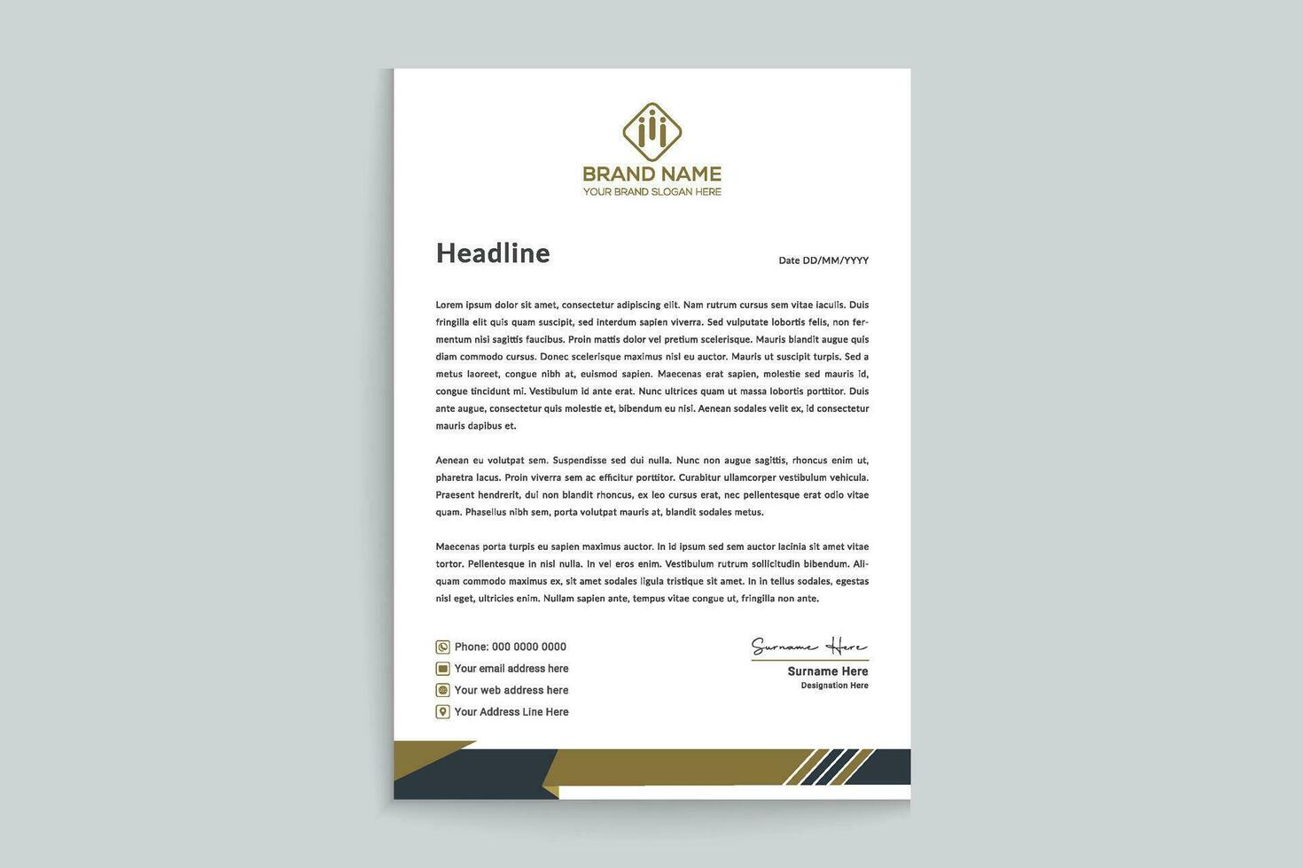 Clean style modern letterhead template vector