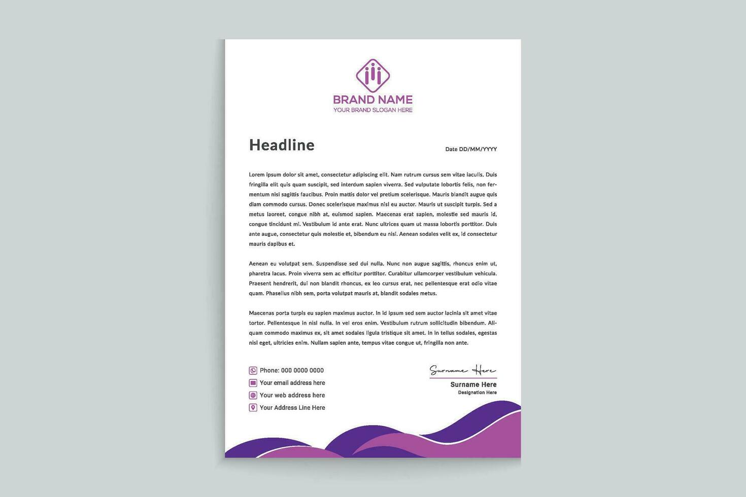 Set of modern letterhead design template vector