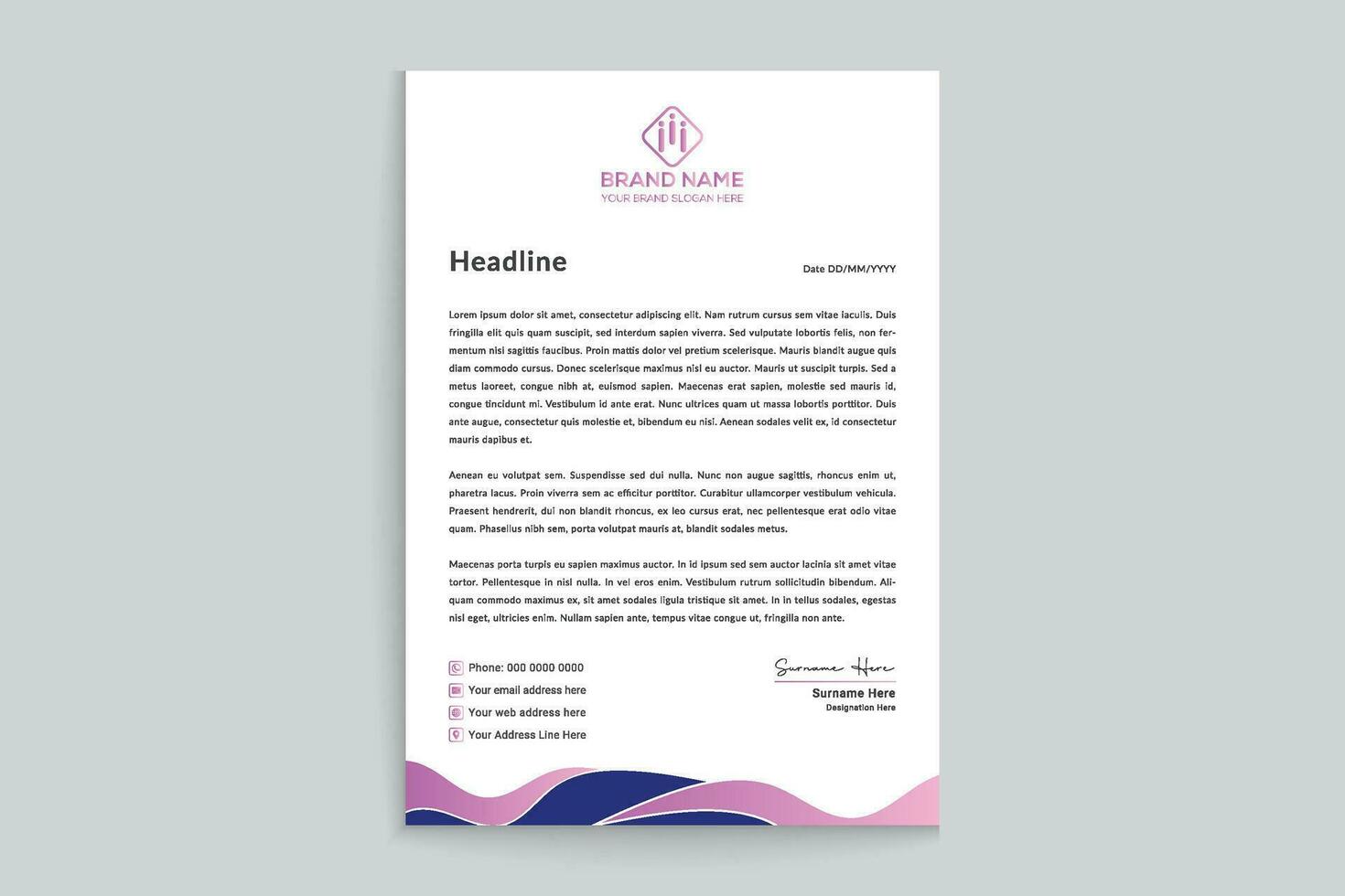 Set of modern letterhead design template vector